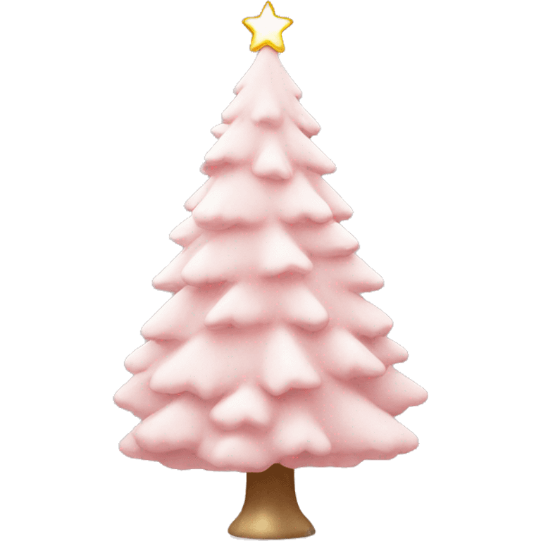 Light pink Christmas tree with white ornaments  emoji