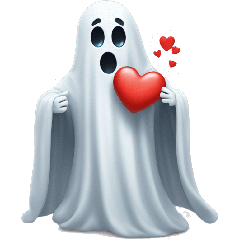 ghost holding a love heart  emoji