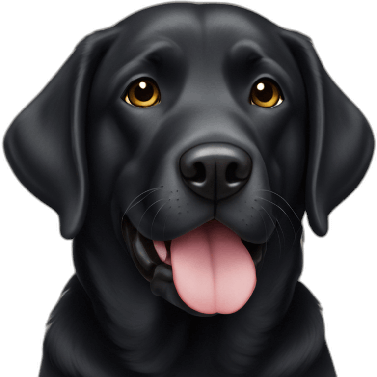 Senior Black lab small head emoji