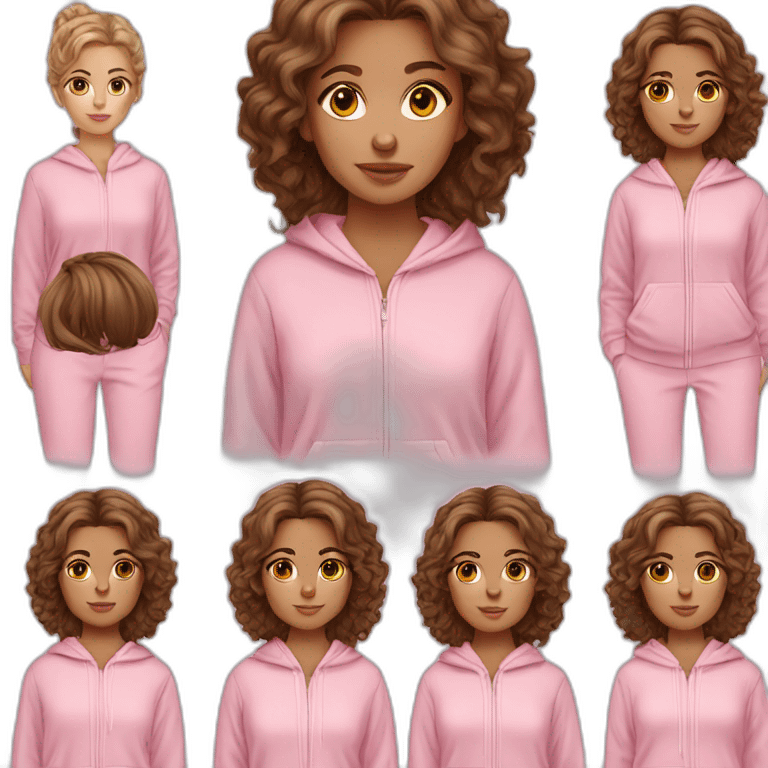 brown-haired-white-girl-pink-oversize-tracksuit emoji