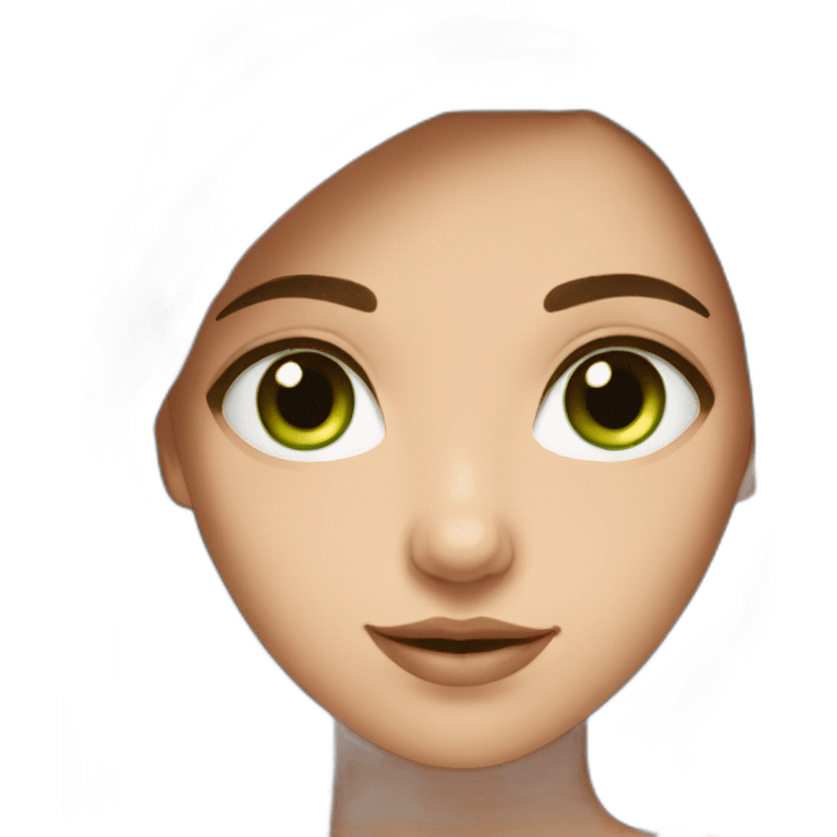 straight-brown-hair-green-eyes-girl emoji