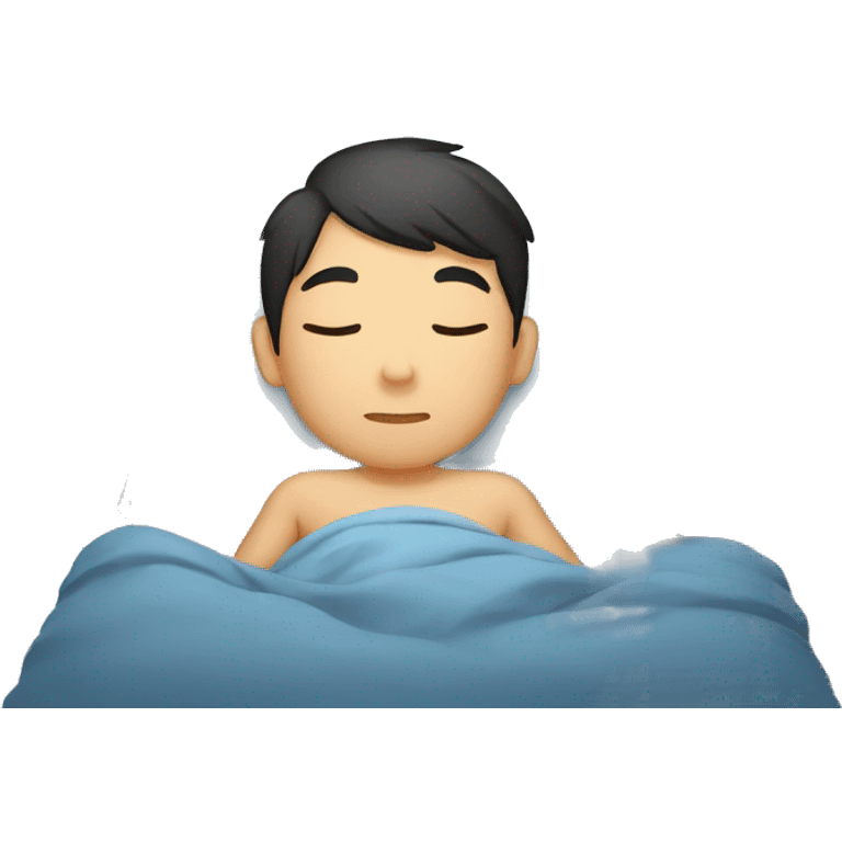 asian boy sleeping in bed emoji