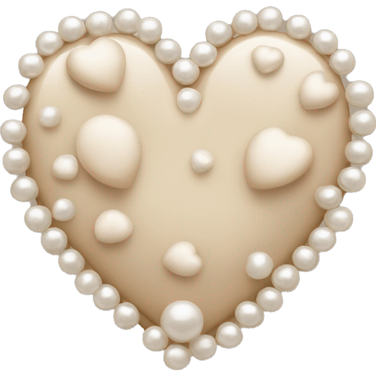 beige heart and pearls emoji