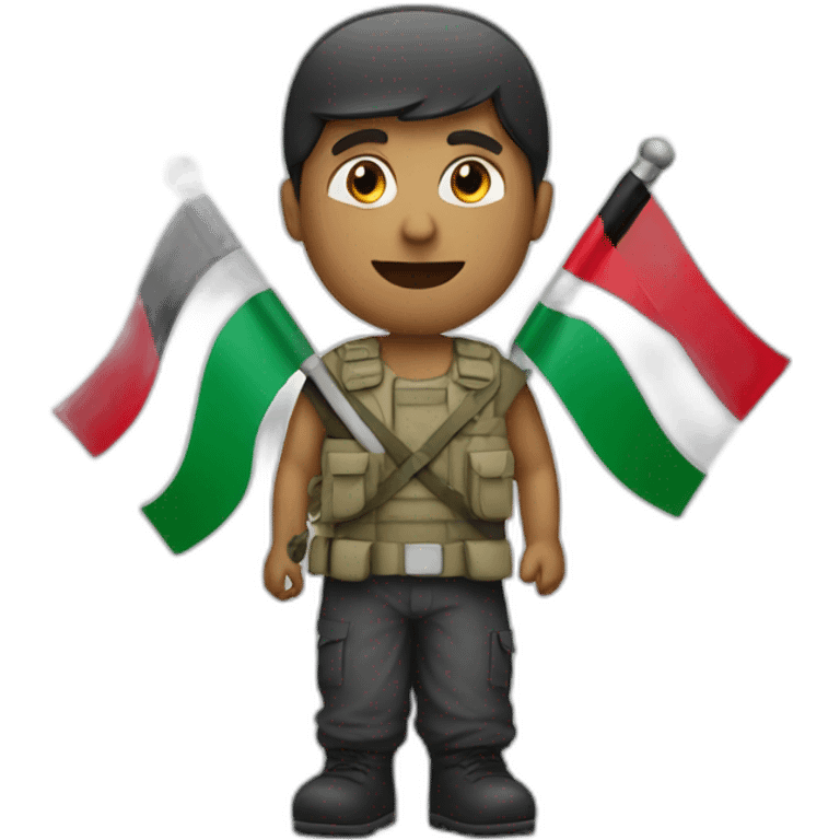 Man with Palestinian flag emoji