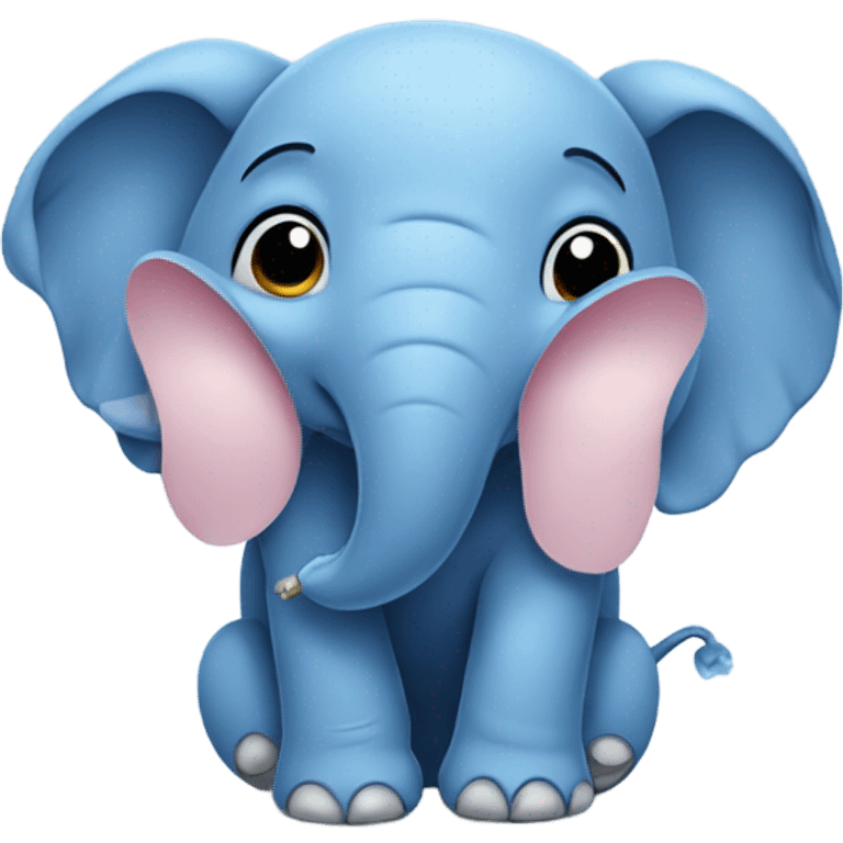 Blue elephant with small mouse  emoji