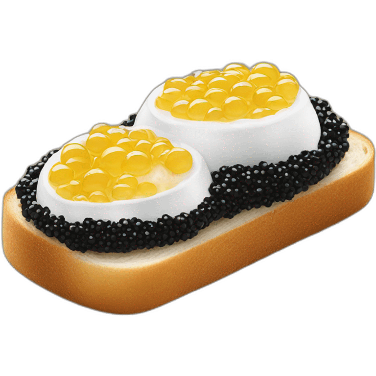 caviar-with-sour-cream-onion-on-bread emoji