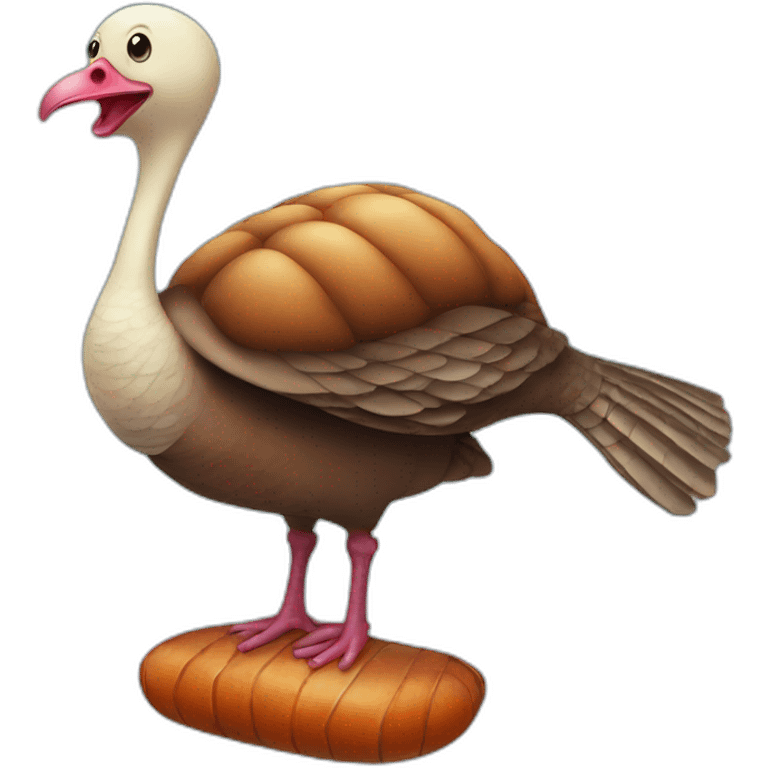 turkey standing on a whale  emoji