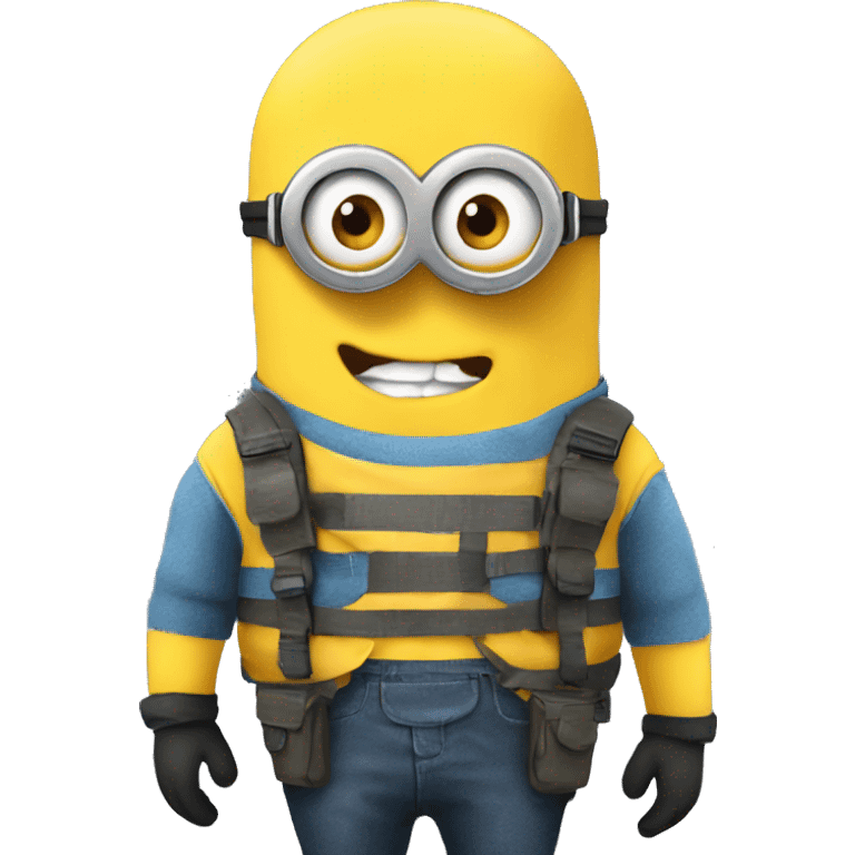 A minion in survival clothing emoji