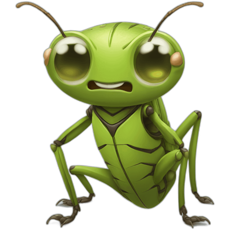 cute Anthropomorphic cricket emoji