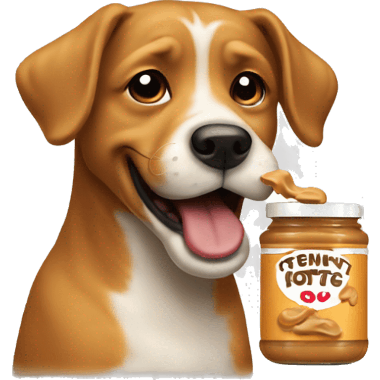 Dog licking peanut butter  emoji