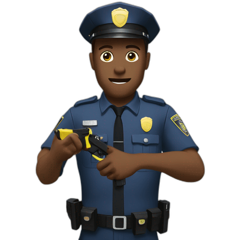 Police with taser emoji