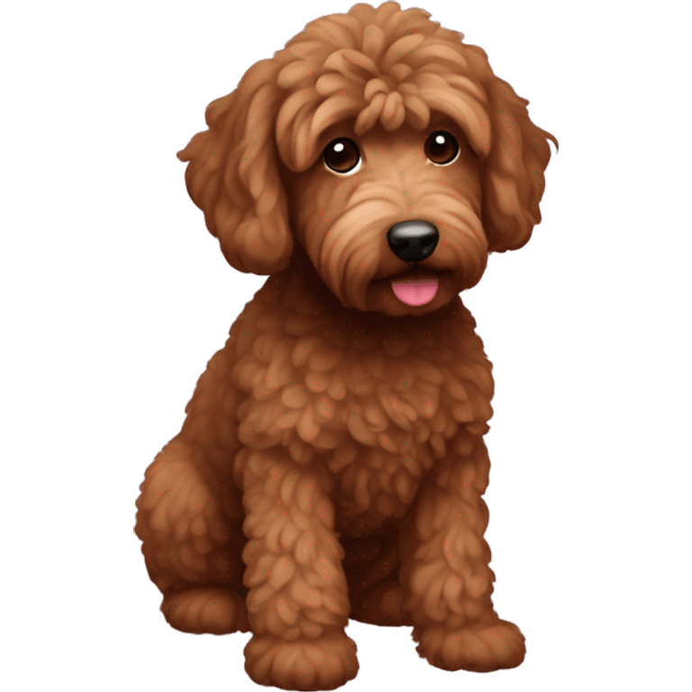 Brown mini ausiedoodle emoji