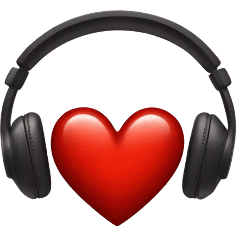 a red heart with headphone emoji