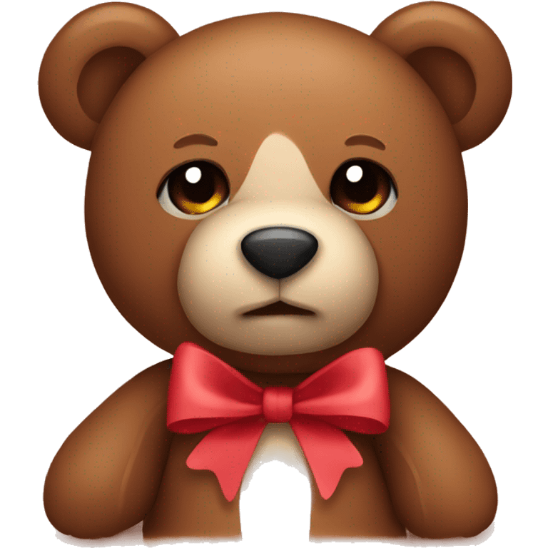 Brown teddy bear with bow emoji