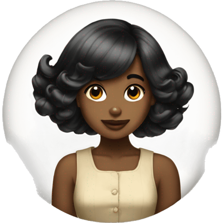 blak hair a vintage girl emoji