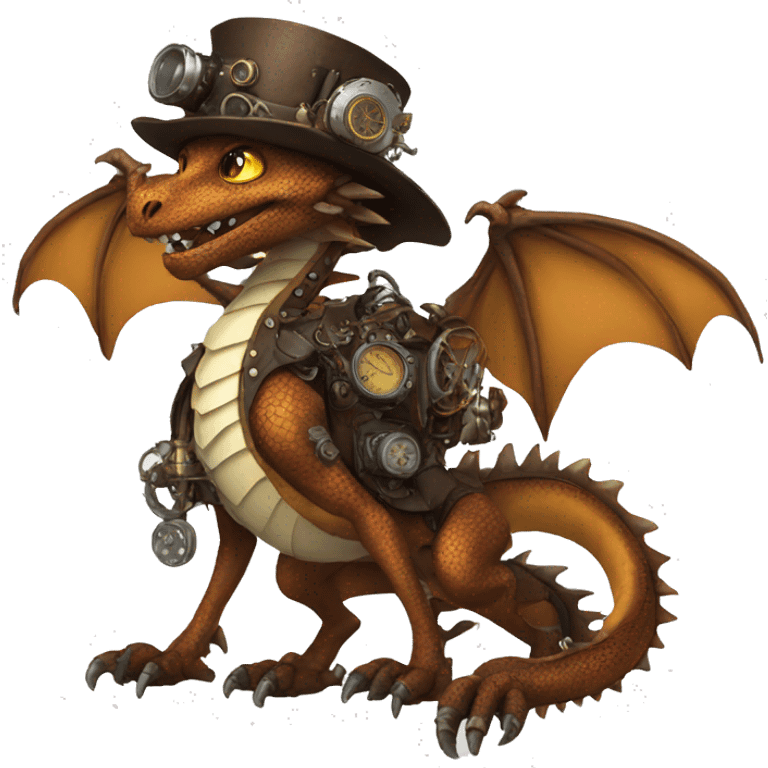 Steampunk Dragon full body emoji