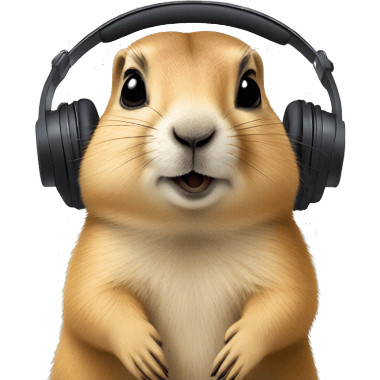 prairie dog listening music by airpodmax emoji