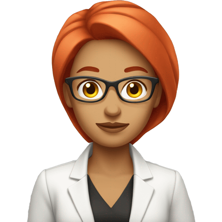 Red hair entrepreneur life coach girl with full body  emoji