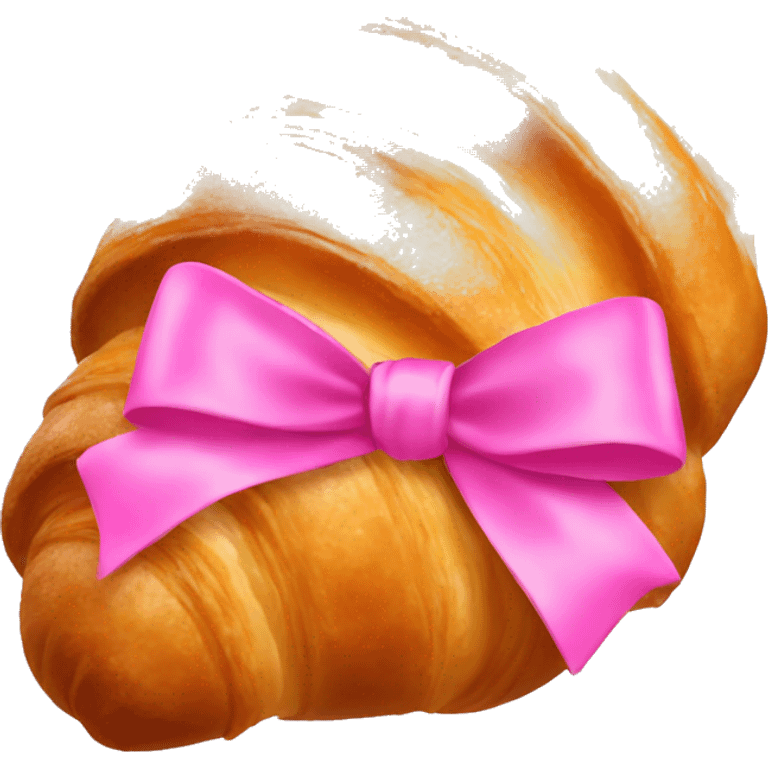 Croissant with a pink bow emoji