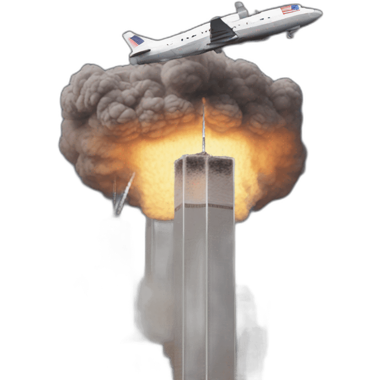 plane hits the twin towers on 9/11 emoji