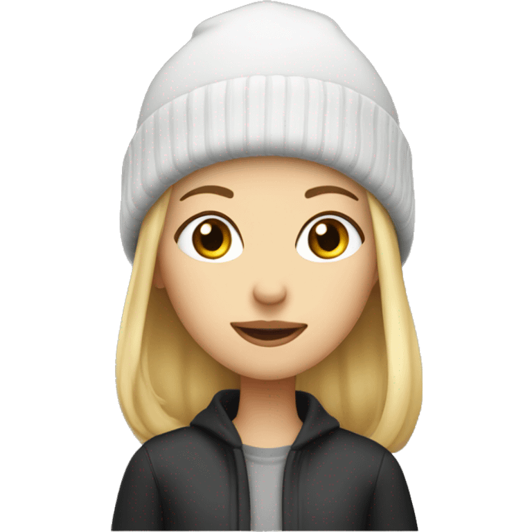 Blonde girl in beanie hat  emoji