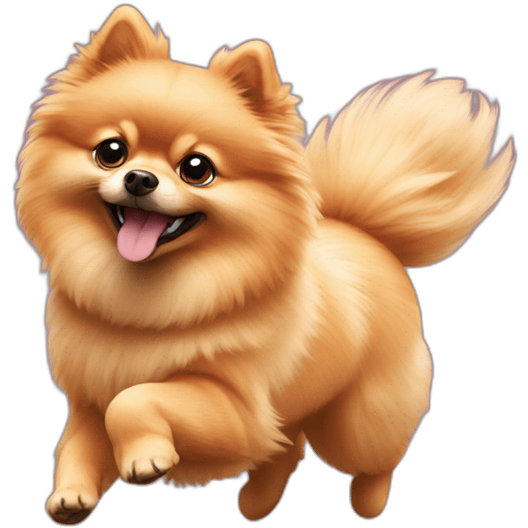 Pomeranian run around emoji