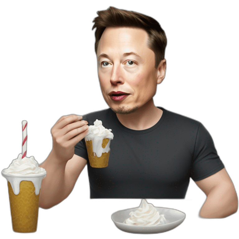 Elon Musk qui mange une glace emoji