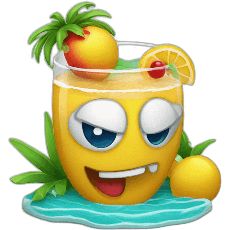 crazy drinking cocktail island emoji