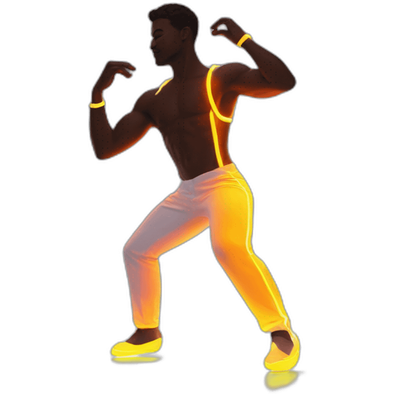  male dancer big booty neon sign style emoji