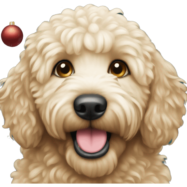 Christmas Golden doodle emoji