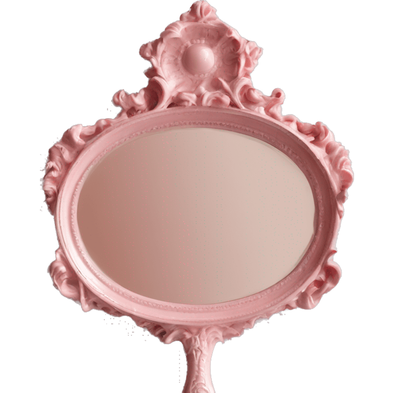 vintage rococo light pink hand mirror emoji