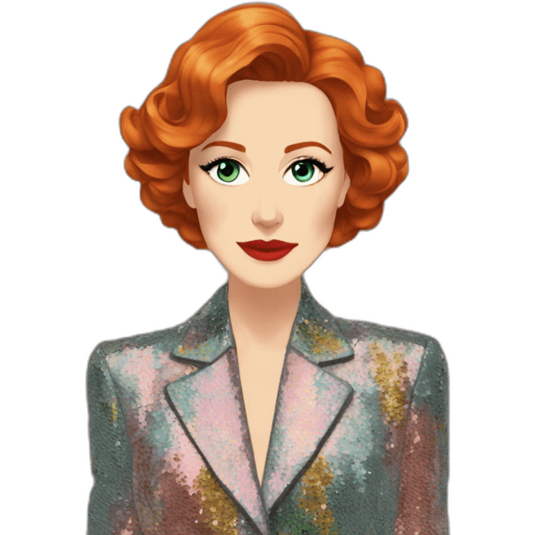 Audrey fleurot multicolored sequined suit emoji