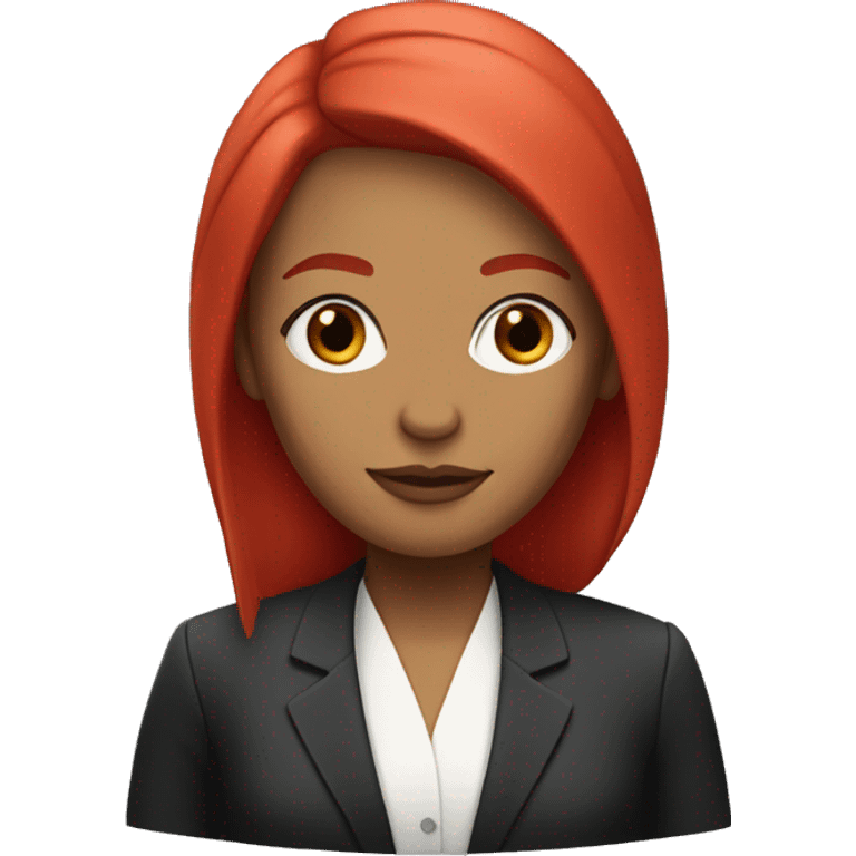 white lawyer woman with red straight hair  emoji