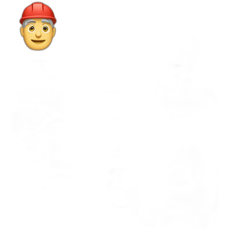 Industrial professional senior mechanical assembler working on the assembly of heavy machinery with a red outfit emoji