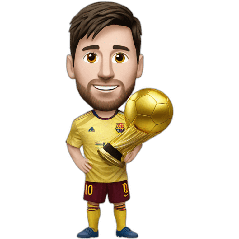 Messi with the ballon d'or emoji