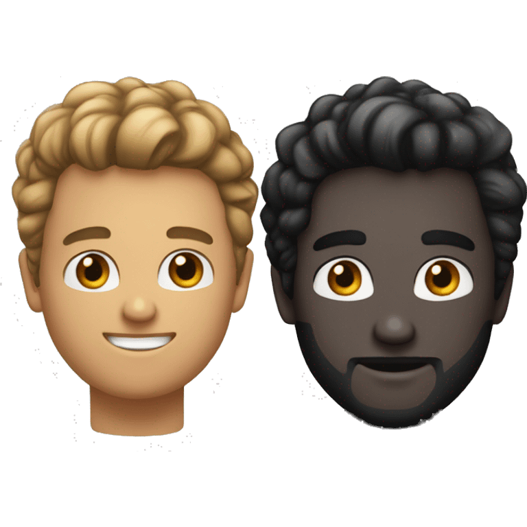 dois homens, um branco gordo e um negro de cabelo cacheado grande emoji