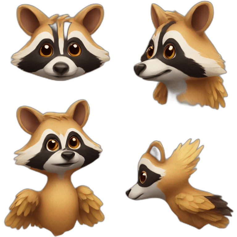 chicken raccoon emoji