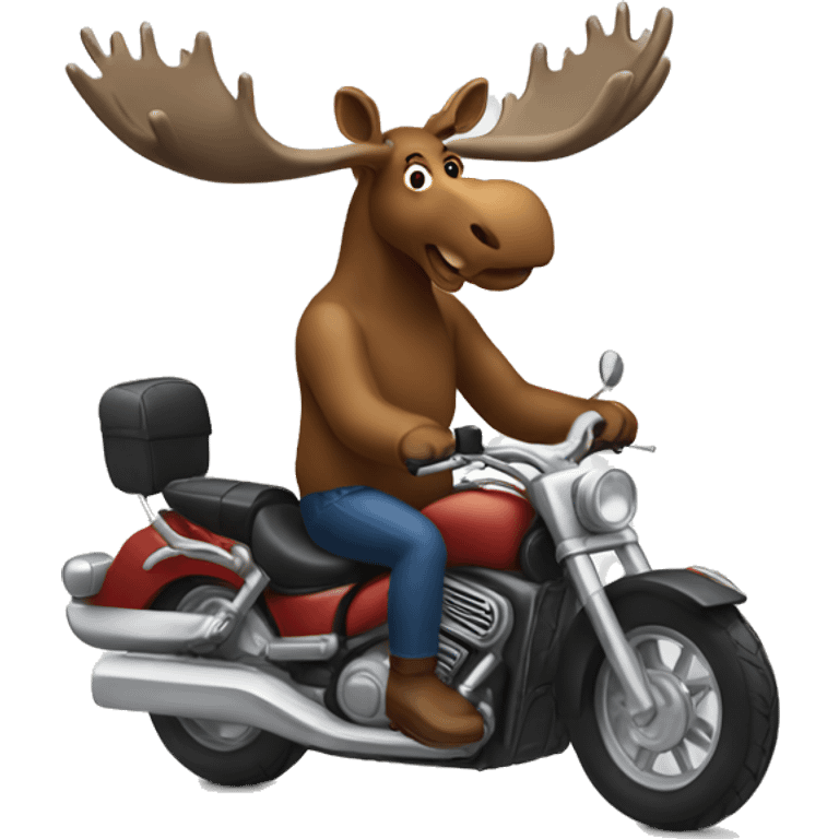 Moose riding a motorcycle  emoji