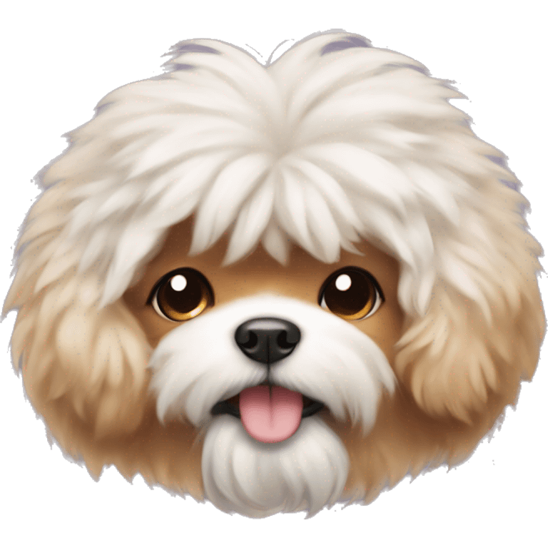 fluffy dog with bow emoji