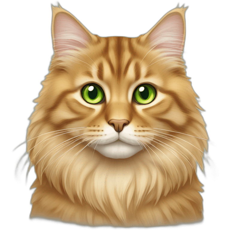 golden tabby siberian cat with green eyes emoji