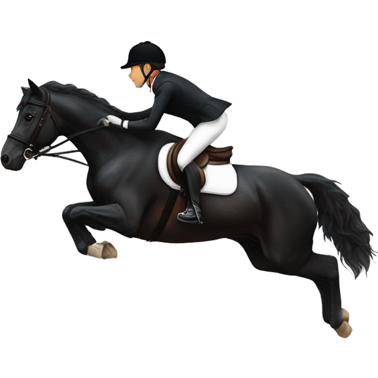 Showjumping Black horse emoji