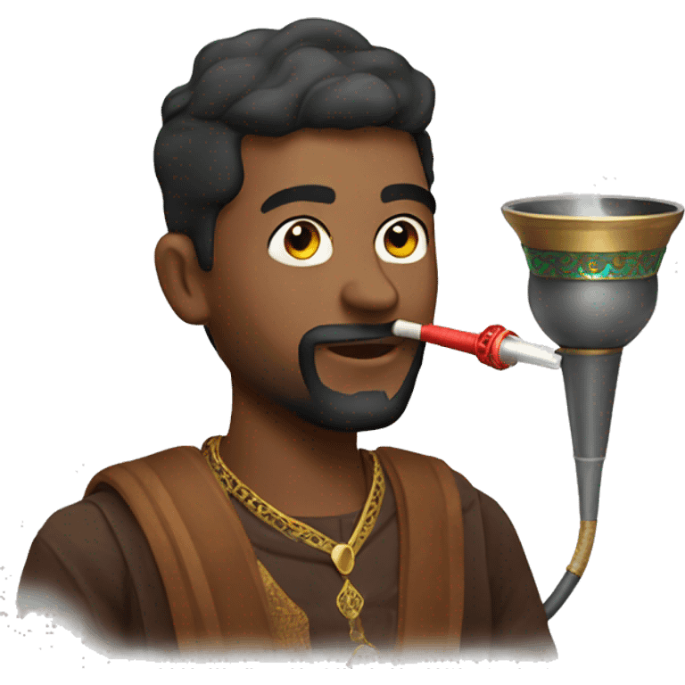 A man with a shisha  emoji