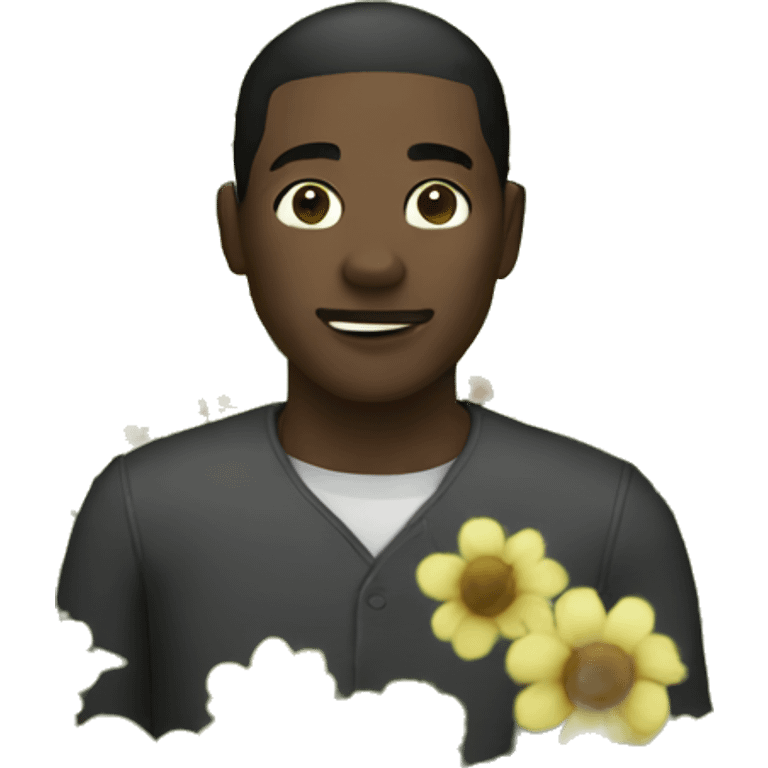 Black person in a field  emoji