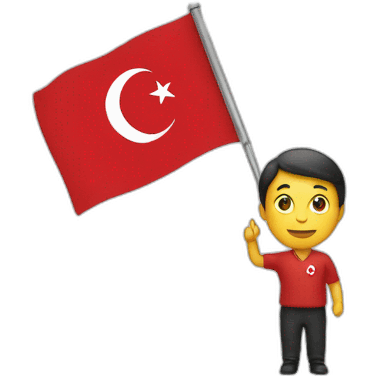 Person holding 1 Turkish flag emoji