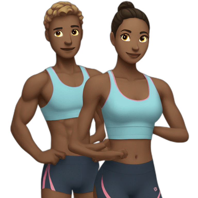 couple training together emoji