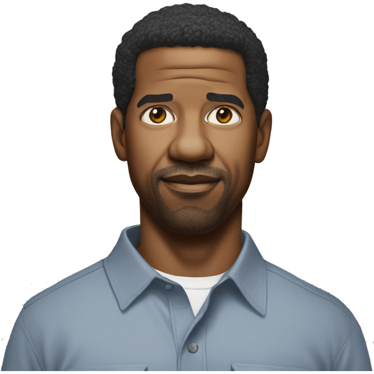 hyper realistic denzel washington wearing shirt emoji