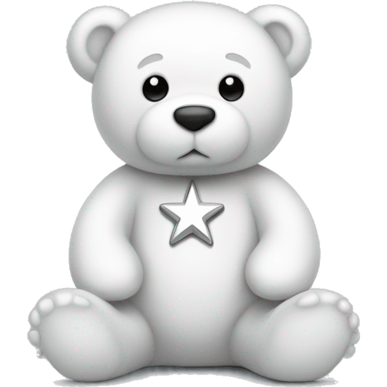 white teddy bear with silver star emoji