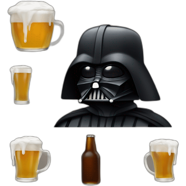 Dark Vador boit une bière emoji