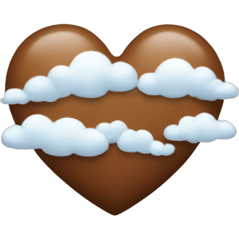 brown heart with small clouds emoji