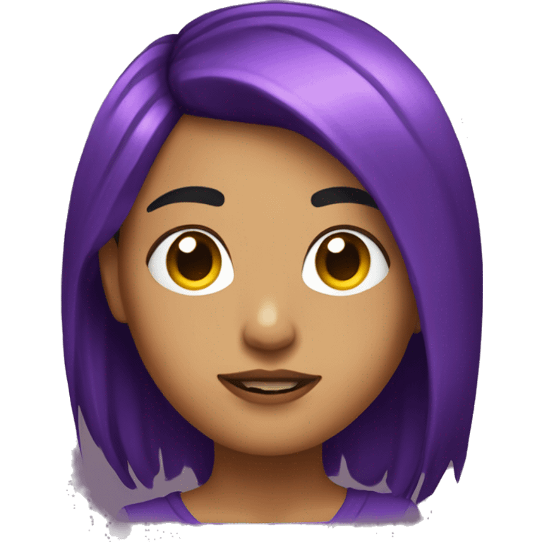 Chica con pelo morado y piercings emoji